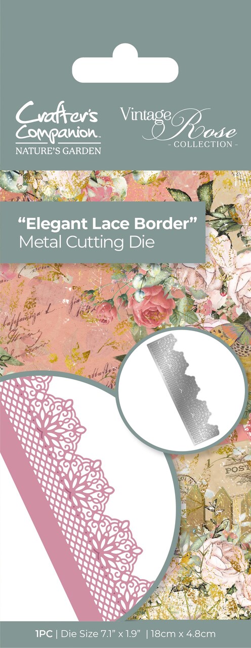 Nature&#x27;s Garden Vintage Rose Metal Die-Elegant Lace Border